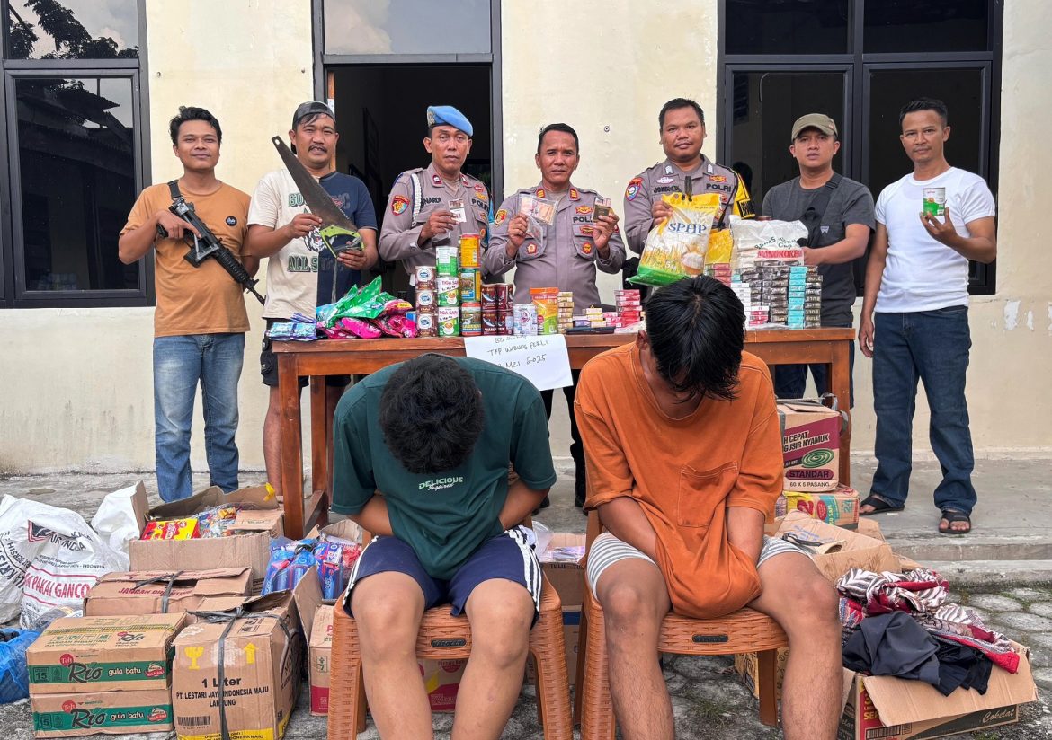Polsek Menggala Tangkap Dua Pelaku Curat Toko Sembako, Salah Satu Nya Berstatus Pelajar.
