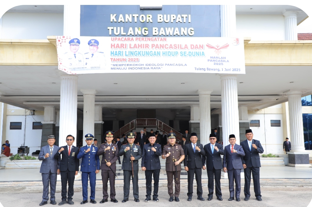 Pemerintah Kabupaten Tulang Bawang Gelar Upacara Peringatan Hari Lahir Pancasila dan Hari Lingkungan Hidup Sedunia 2025